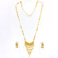 Unique Dangling Coin 21k Gold Long Necklace Set 