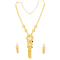 Festive Halo 21k Gold Long Necklace Set 