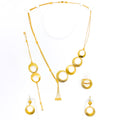 Stunning Asymmetrical 21k Gold 5 Piece Long Necklace Set