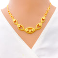 Sparkling Open Marquise 22K Gold Necklace Set 