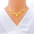 Tasteful Trendy Dual Finished 22K Gold Necklace Set 