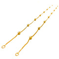 Interlinked Wavy Orb 21K Gold Anklet Pair 