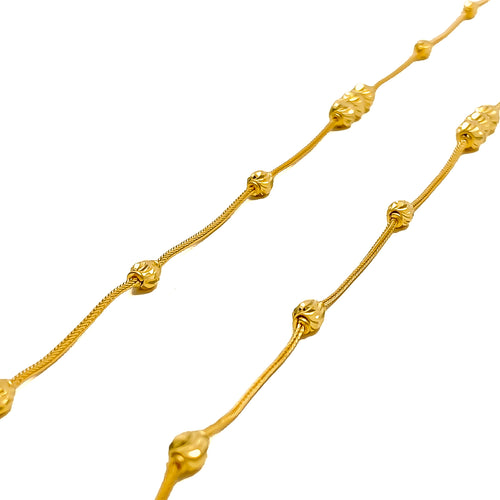 Dazzling Ethereal 21K Gold Anklet Pair 