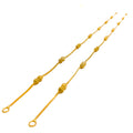Ritzy Paired Orb 21K Gold Mod Anklet Pair 