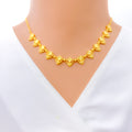 Striking Heart Adorned 22K Gold Necklace Set 