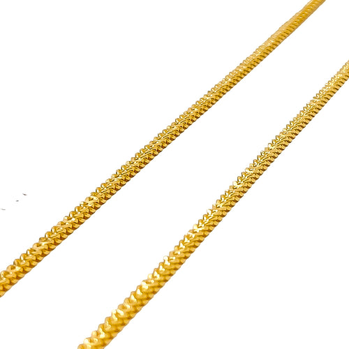Striking Stylish 21K Gold Chain Anklet Pair 