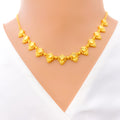 Striking Heart Adorned 22K Gold Necklace Set 