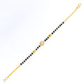 Gorgeous Graceful 22k Gold Black Bead CZ Bracelet