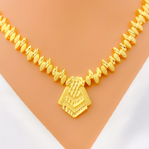 Alternating Tapered 22K Gold Necklace Set