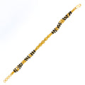 Unique Decorative 22k Gold Black Bead Bracelet 