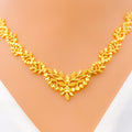 Sophisticated Vine Motif 22K Gold Necklace Set 