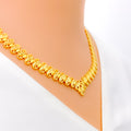 Majestic Curved 22K Gold Necklace Set 