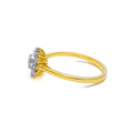 Shimmering Flower Cluster 18K Gold + Diamond Ring 
