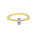Slender Glistening 18K Gold + Diamond Ring 