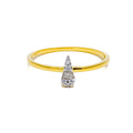 Dressy Elongated Drop 18K Gold + Diamond Ring 