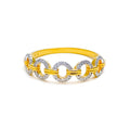 Interlinked Radiant Round 18K Gold + Diamond Ring 
