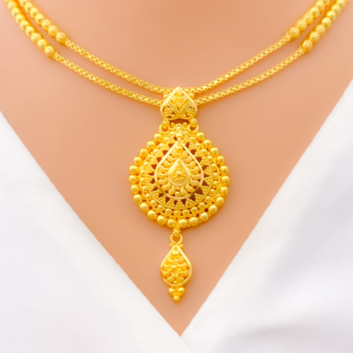 Jazzy Attractive 22k Gold Necklace Set
