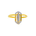 Versatile Striking Geometric 18K Gold + Diamond Ring 