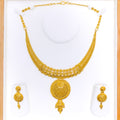 fancy-mesh-floral-22k-gold-necklace-set
