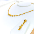 Reflective Striped 22k Gold Necklace Set