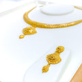 Impeccable Fanned 22k Gold Necklace Set