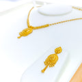 Refined Floral 22k Gold Necklace Set