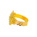 Classic Beaded Flower 22K Gold Ring 