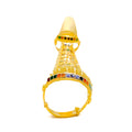 Palatial Striped 22k Overall Gold Finger Ring