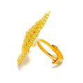 Decorative Beaded Striped 22k Gold Statement Ring 