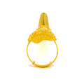 Charming Lined 22k Overall Gold Finger Ring 