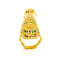 Colored Striped Meena 22k Overall Gold Finger Ring 