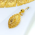 Marquise Feather Adorned 22K Gold Necklace Set