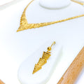 Modern Mesh 22K Gold Necklace Set