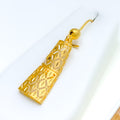 Elegant Cutwork 22K Gold V-Shaped Necklace Set