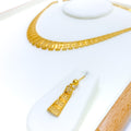 Upscale 22K Gold Jali Necklace Set