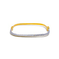 Textured Dual Tone 22k Gold Bangle Bracelet 