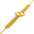 Elevated Fancy 22k Gold Clover Bracelet