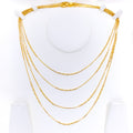 Sleek Alternating Beadwork 22K Gold Chain 