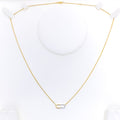 Twinkling Dressy Oval Diamond + 18k Gold Necklace 