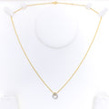 Luxurious Dual Halo Diamond + 18k Gold Necklace 