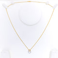 Shiny Interlinked Halo Diamond + 18k Gold Necklace