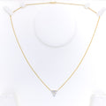 Majestic Open Triangle Diamond + 18k Gold Necklace 