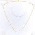 Modern Shimmering Wave Diamond + 18k Gold Necklace 