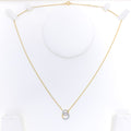 Dazzling Round Diamond + 18k Gold Necklace