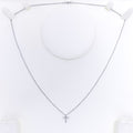 Everyday Festive Diamond + 18k Gold Cross Necklace 