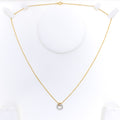 Evergreen Oval Diamond + 18k Gold Necklace