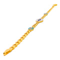 Ornate 21k Gold Evil Eye Bracelet 
