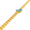 Enameled Heart-Shaped 21k Gold Bracelet