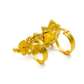 Elongated Dual Vine 22k Gold Antique Finish Ring 