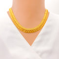 Impressive 22K Gold Geometric Jali Necklace Set